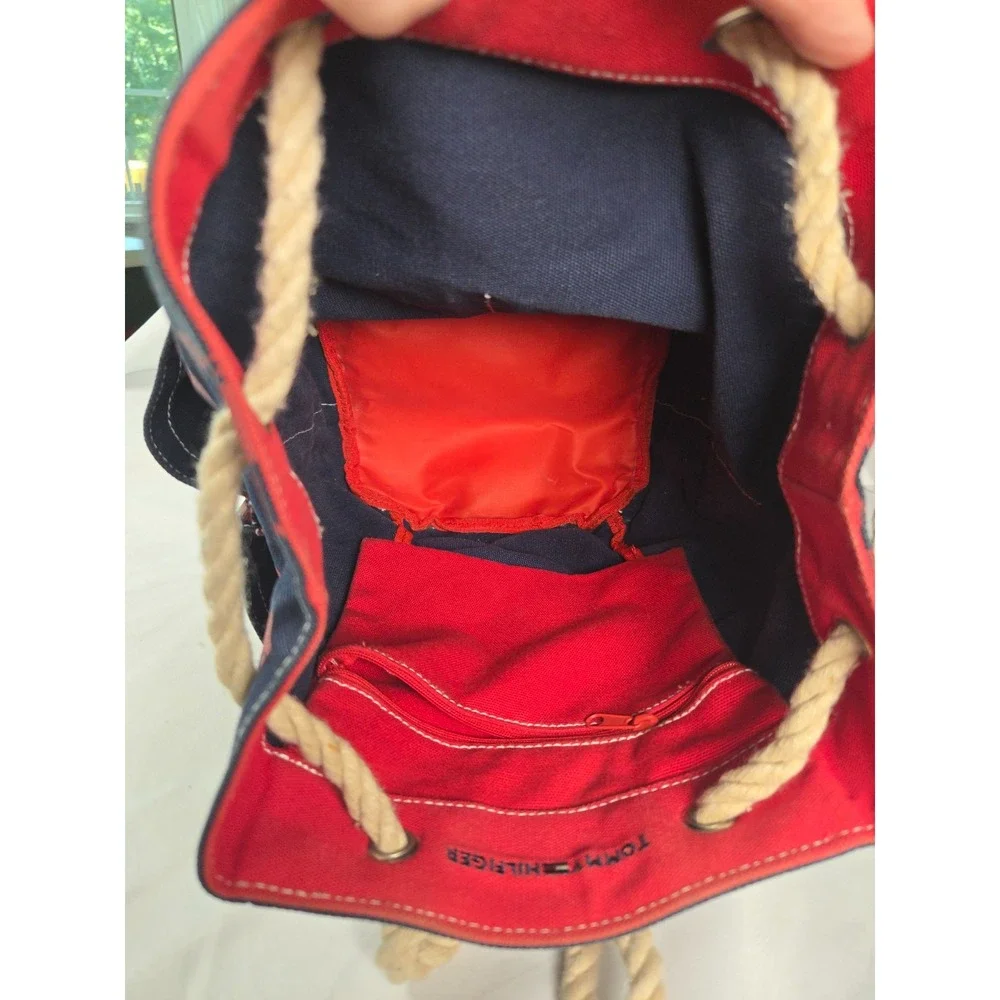 Tommy Hilfiger Lobster Print Canvas Backpack Nautical Coastal Bag
